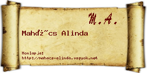 Mahács Alinda névjegykártya
